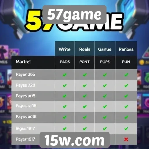 Comparativo entre 57game e concorrentes do mercado